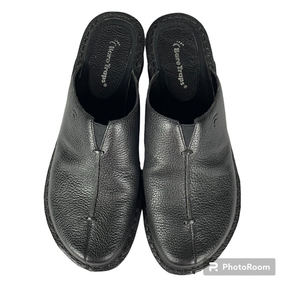 BARETRAPS Janice Black Leather Upper Clogs/Mules - Picture 1 of 16